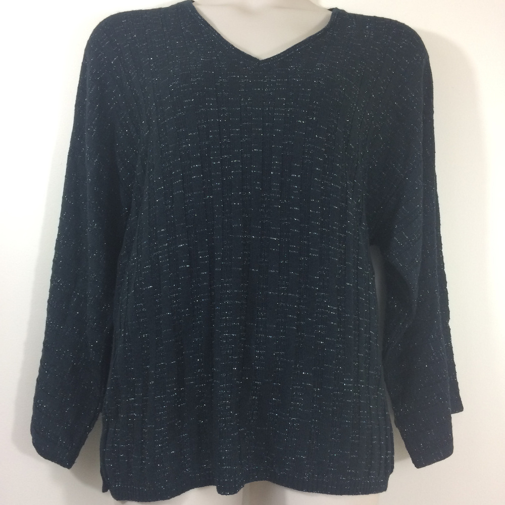 Curations Ribbed Knit Tunic with Metallic Sparkle